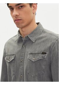 Mustang Koszula jeansowa Duver 1016240 Szary Regular Fit. Kolor: szary. Materiał: bawełna