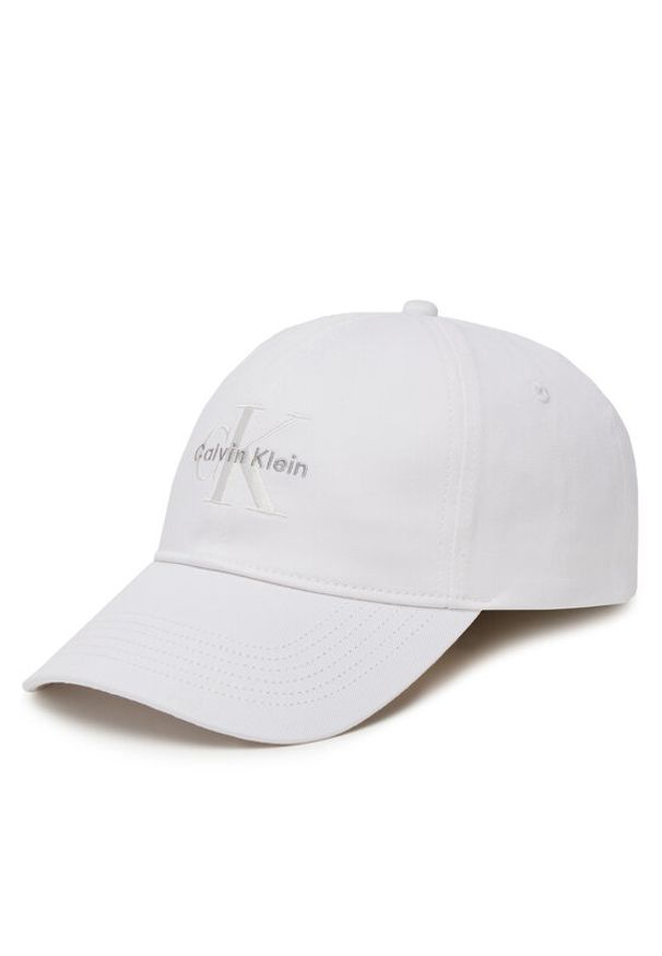 Calvin Klein Jeans Czapka z daszkiem Monologo LV04K5026G Biały. Kolor: biały. Materiał: bawełna, materiał