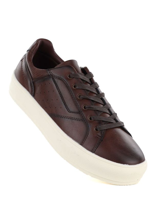 Półbuty męskie brązowe Vanhorn 18301. Okazja: na co dzień. Kolor: brązowy. Materiał: skóra ekologiczna. Styl: casual, sportowy