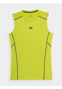 4f - Tank top do biegania slim szybkoschnący męski. Kolor: zielony. Materiał: materiał, dzianina. Długość rękawa: bez rękawów. Sport: fitness, bieganie #2