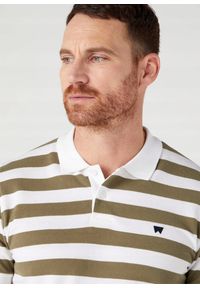 Wrangler - WRANGLER STRIPE SHIRT MĘSKA KOSZULKA POLO KOŁNIERZYK Olive W7CDMH989 112329247. Typ kołnierza: polo #3