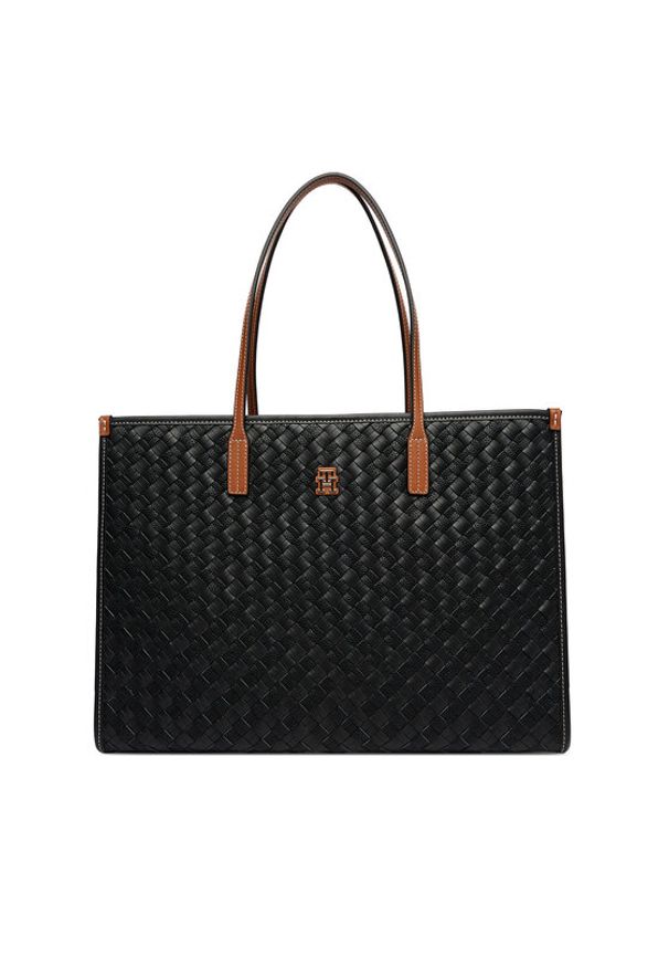 TOMMY HILFIGER - Tommy Hilfiger Torebka Th City Tote AW0AW18394 Czarny. Kolor: czarny. Materiał: skórzane