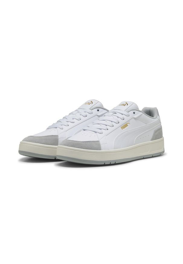 Puma - Sneakersy unisex Court Classico Sport PUMA White Cool Light Gray. Kolor: szary, biały, wielokolorowy. Materiał: zamsz. Sport: turystyka piesza