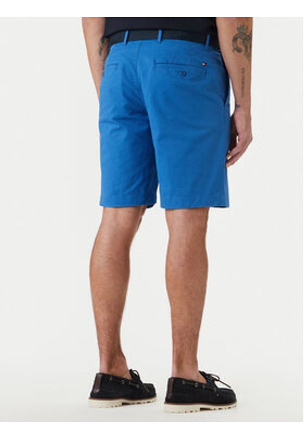 TOMMY HILFIGER - Tommy Hilfiger Szorty materiałowe Denton MW0MW42349 Niebieski Slim Fit. Kolor: niebieski. Materiał: bawełna