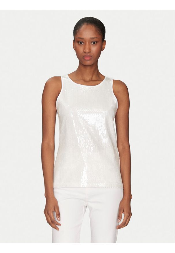 Marella Top Terzo 2513941124 Biały Slim Fit. Kolor: biały. Materiał: syntetyk, bawełna