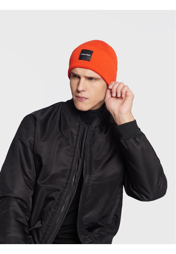 Calvin Klein Czapka K50K509682 Pomarańczowy. Kolor: pomarańczowy. Materiał: bawełna
