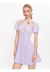 Just Cavalli Sukienka koktajlowa 74PBO904 Fioletowy Slim Fit. Kolor: fioletowy. Materiał: syntetyk. Styl: wizytowy