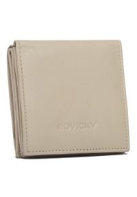 ROVICKY - Portfel skórzany Rovicky R-23-26-LFN beżowy. Kolor: beżowy. Materiał: skóra