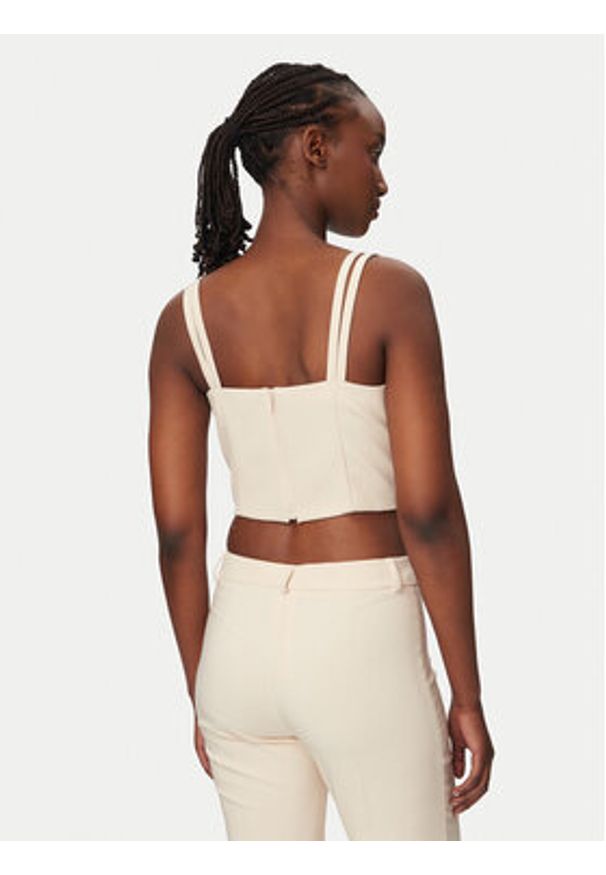 Rinascimento Top CFC0127891003 Beżowy Slim Fit. Kolor: beżowy. Materiał: syntetyk