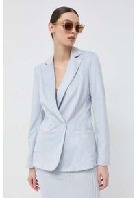 Guess marynarka kolor niebieski dwurzędowa gładka. Okazja: na co dzień. Kolor: niebieski. Wzór: gładki. Styl: casual, klasyczny
