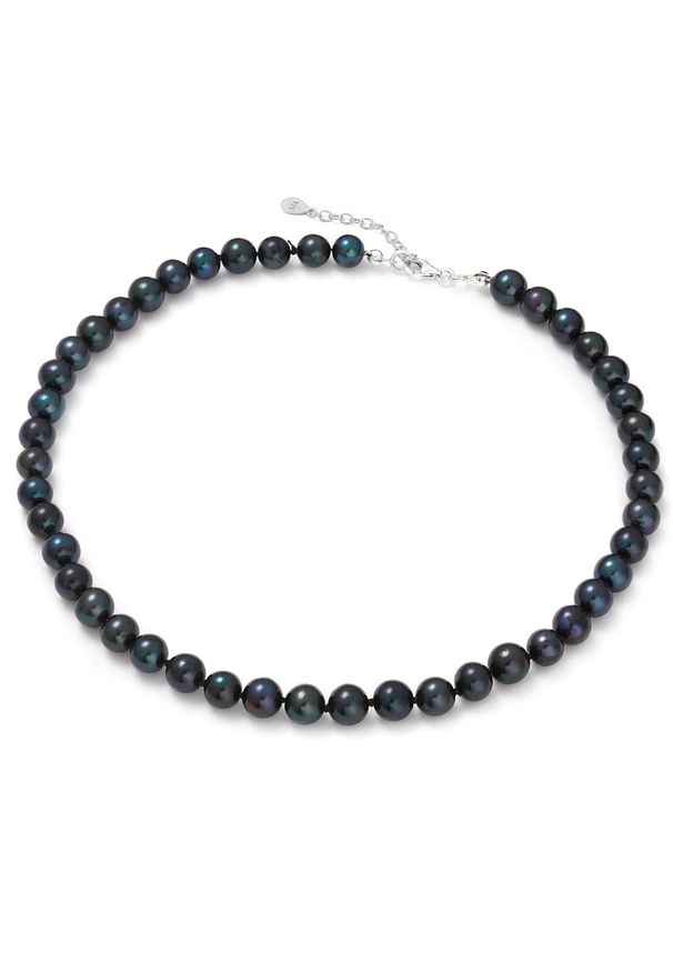 Enaya - LAMAR NOIR FX Naszyjnik czarne naturalne perły chocker kolia regulowany. Materiał: srebrne. Kolor: czarny. Wzór: aplikacja. Kamień szlachetny: perła