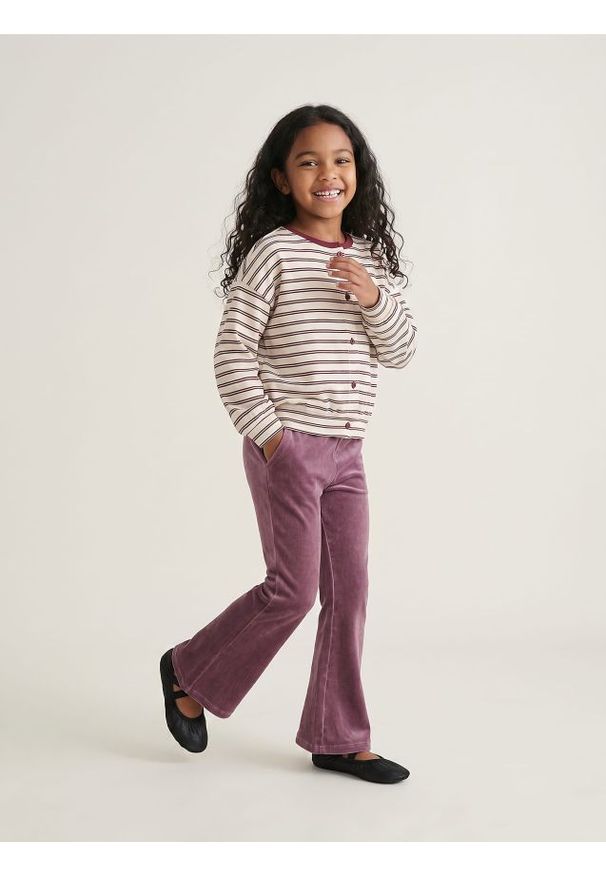 Sinsay - Bawełniane legginsy flare - czerwony. Kolor: czerwony. Materiał: bawełna