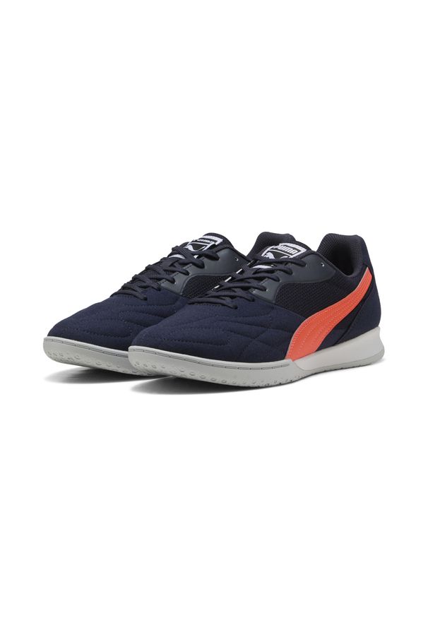 Puma - Buty piłkarskie KING TOP IT PUMA New Navy Glowing Red Silver Mist Blue Gray. Kolor: czerwony, wielokolorowy, niebieski, szary. Sport: piłka nożna