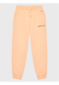Calvin Klein Jeans Spodnie dresowe Logo IG0IG01509 Pomarańczowy Relaxed Fit. Kolor: pomarańczowy. Materiał: bawełna