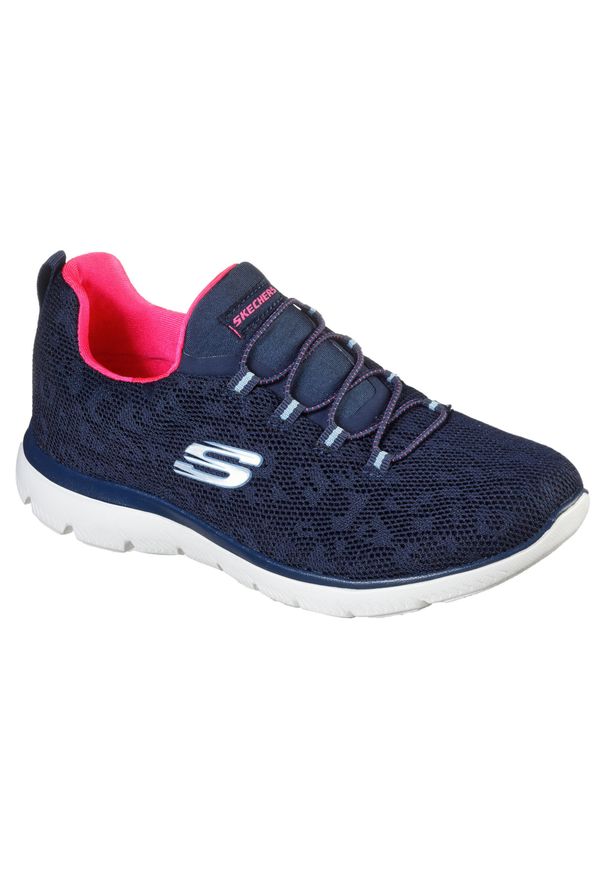 skechers - Buty Kobieta Skechers Summits granatowy. Okazja: na co dzień. Zapięcie: sznurówki. Kolor: wielokolorowy, niebieski, różowy. Materiał: tkanina, materiał. Szerokość cholewki: normalna. Sport: turystyka piesza