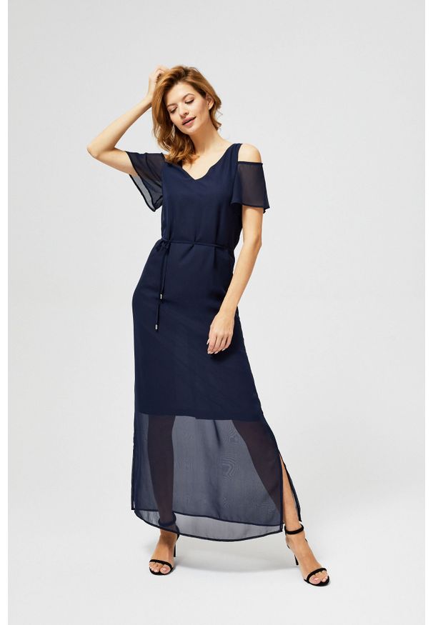 Niebieska sukienka MOODO maxi