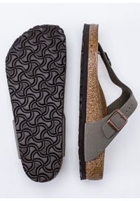 Japonki unisex Birkenstock Gizeh BFBC Stone. Okazja: na co dzień. Kolor: szary. Materiał: zamsz, materiał, skóra. Sezon: lato. Styl: klasyczny, elegancki, casual