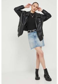 Tommy Jeans sweter bawełniany kolor czarny lekki. Kolor: czarny. Materiał: bawełna. Wzór: gładki. Styl: klasyczny #4