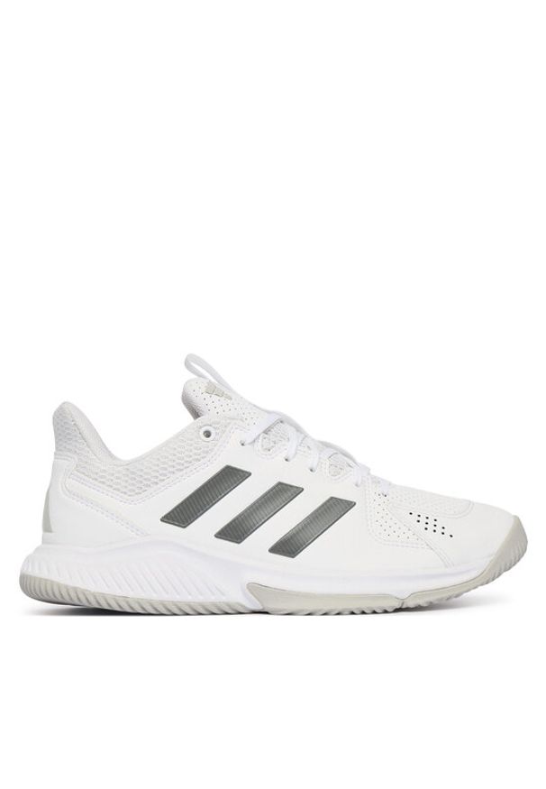 Adidas - adidas Buty halowe Court Flight KJ3682 Biały. Kolor: biały. Materiał: skóra