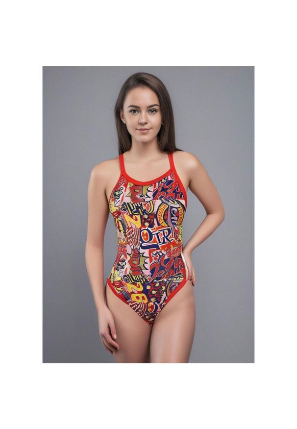 TURBO - Turbo Revolution Sweet Girl Swimsuit - Czerwony Rozmiar 28. Kolor: czerwony. Wzór: nadruk