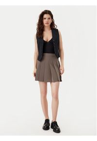 Pieces Spódnica mini Julina 17154916 Khaki Regular Fit. Kolor: brązowy. Materiał: syntetyk