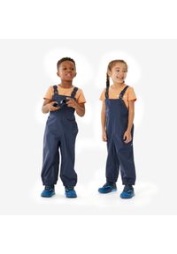 quechua - Spodnie turystyczne ogrodniczki dla dzieci Quechua NH100 wodoodporne. Kolor: niebieski. Materiał: poliester, materiał. Sezon: zima, lato. Sport: turystyka piesza #1