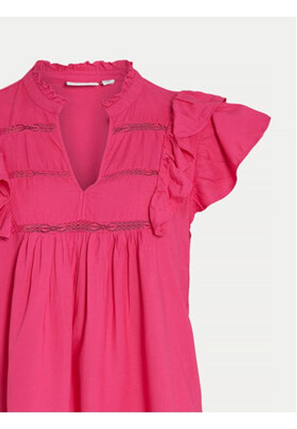 Vila Bluzka Visia 14097358 Różowy Regular Fit. Kolor: różowy. Materiał: wiskoza