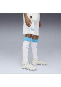 Puma - Młodzieżowe szorty Olympique Marsylia 25/26 PUMA White Bleu Azur Blue. Kolor: niebieski, wielokolorowy, biały. Materiał: tkanina. Sport: piłka nożna