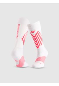 4f - 4F Skarpety narciarskie damskie - białe 35-38. Kolor: biały. Materiał: włókno, skóra. Sport: narciarstwo #1