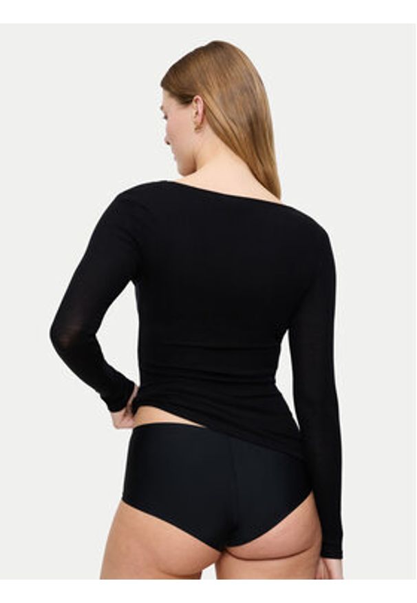 Triumph Koszulka piżamowa Bauty Layers 10225060 Czarny Slim Fit. Kolor: czarny. Materiał: lyocell