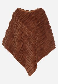 Born2be - Brązowe Ponczo Ozdobione Tłoczeniem Dairis. Okazja: na co dzień. Kolor: brązowy. Materiał: jeans. Wzór: aplikacja. Styl: klasyczny, casual, elegancki #1