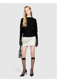 Sisley Sweter 17L3M103W Czarny Boxy Fit. Kolor: czarny. Materiał: wełna