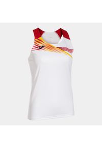 Damski Tanktop Joma Elite X Biało-Czerwony - Lekki i Oddychający. Kolor: czerwony, biały, żółty, wielokolorowy. Materiał: poliester, elastan