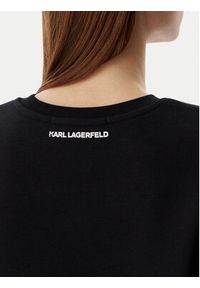 Karl Lagerfeld - KARL LAGERFELD Bluza B2W20048 Czarny Relaxed Fit. Typ kołnierza: dekolt w karo. Kolor: czarny. Materiał: bawełna #3