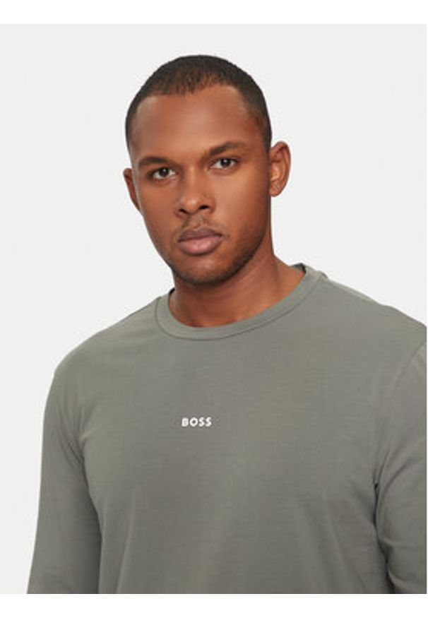 BOSS - Boss Longsleeve Tchark 50473286 Szary Regular Fit. Kolor: szary. Materiał: bawełna. Długość rękawa: długi rękaw