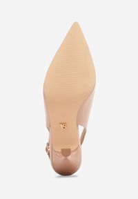 Renee - Beżowe Eleganckie Szpilki Slingback VICES z Wkładką ze Skóry Naturalnej Madede. Okazja: na randkę, na wesele, na ślub cywilny, na imprezę. Nosek buta: szpiczasty. Zapięcie: pasek. Kolor: beżowy. Materiał: skóra. Obcas: na szpilce. Styl: elegancki #8