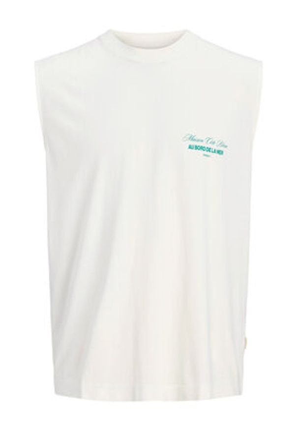 Jack & Jones Tank top Cassis 12295076 Biały Regular Fit. Kolor: biały. Materiał: bawełna