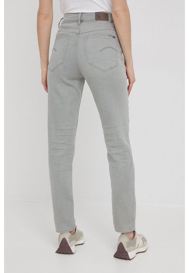 G-Star RAW - G-Star Raw - Jeansy High Straight. Kolor: zielony. Wzór: gładki