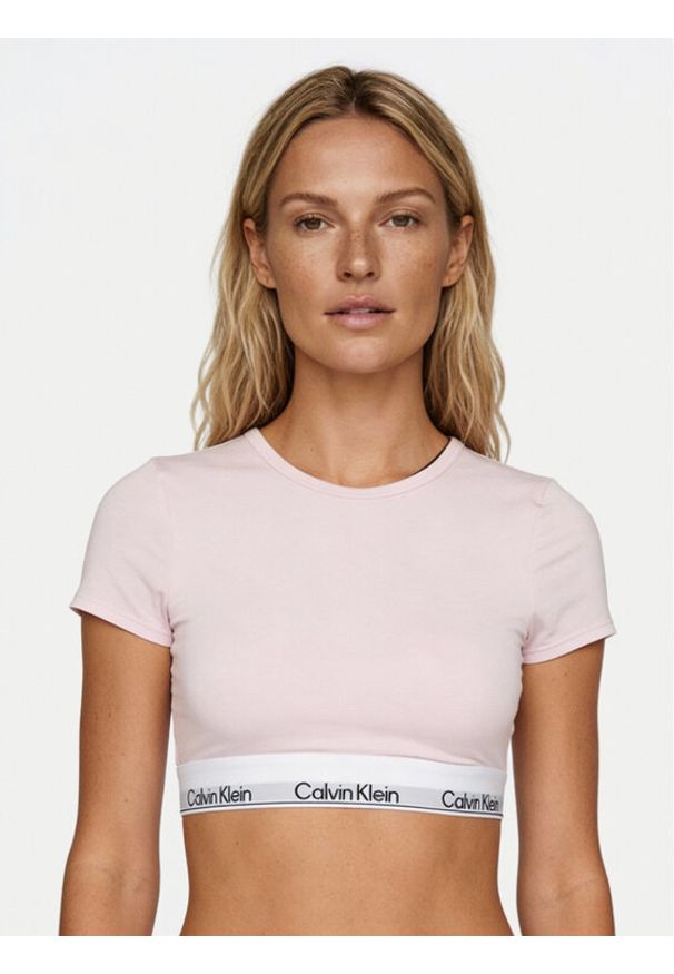 Calvin Klein Underwear T-Shirt LV00QF8495 Różowy Slim Fit. Kolor: różowy