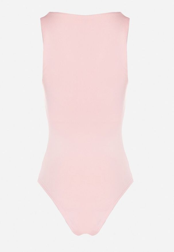 Born2be - Różowe Body Hyrmime. Typ kołnierza: dekolt kwadratowy. Kolor: różowy. Materiał: dzianina, jeans. Długość rękawa: bez rękawów. Sezon: lato. Styl: klasyczny
