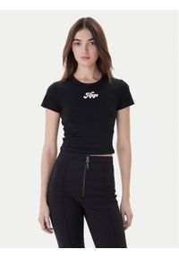 Hugo - HUGO T-Shirt Delanor_2 50539132 Czarny Cropped Fit. Kolor: czarny. Materiał: bawełna #1
