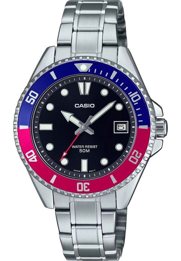 Zegarek Casio Zegarek marki Casio model MDV-10D kolor Szary. Akcesoria męski. Sezon: Cały rok NoSize. Kolor: szary