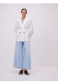 Reserved - Lniana marynarka - złamana biel. Materiał: len #1