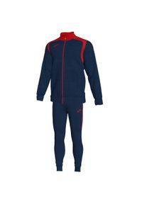 Dres do piłki nożnej dla dzieci Joma Championship V. Kolor: czerwony, niebieski, wielokolorowy. Materiał: dresówka. Styl: sportowy