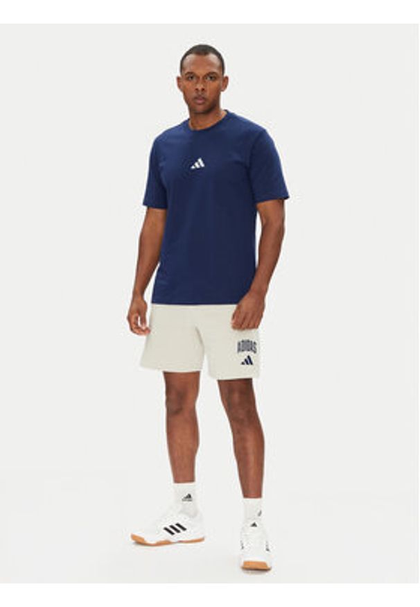 Adidas - adidas T-Shirt Essentials Small Logo JF1093 Granatowy Regular Fit. Kolor: niebieski. Materiał: bawełna