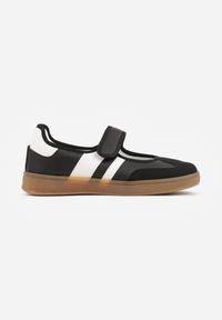 Renee - Czarne Tenisówki Sneakeriny z Paskiem na Rzep Pirel. Okazja: na co dzień. Zapięcie: rzepy. Kolor: czarny. Materiał: jeans, koronka. Wzór: gładki #9