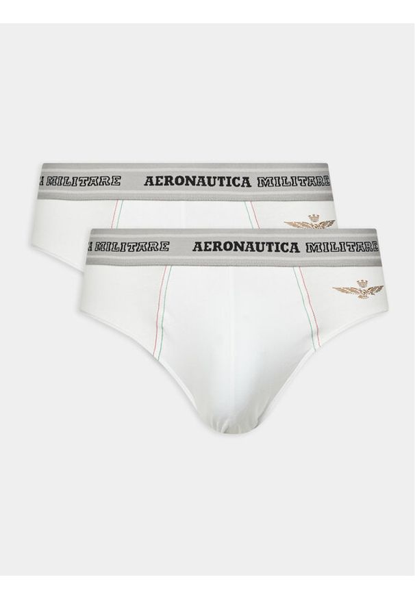 Aeronautica Militare Komplet 2 par slipów AM1USL002 Biały. Kolor: biały. Materiał: bawełna