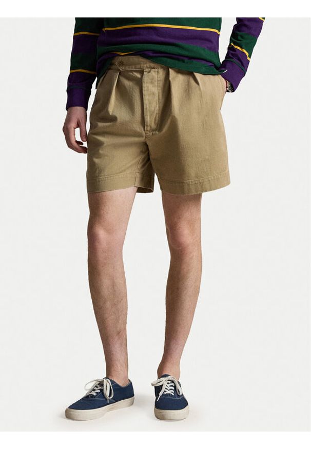Polo Ralph Lauren Szorty materiałowe 710B20886003 Khaki Relaxed Fit. Kolor: brązowy. Materiał: bawełna