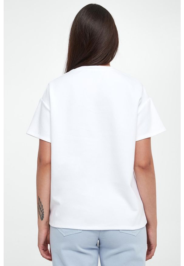 Elisabetta Franchi - T-shirt damski z logo ELISABETTA FRANCHI