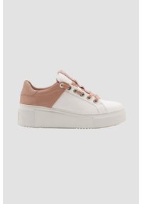 Valentino by Mario Valentino - VALENTINO Biało-różowe sneakersy Baraga S Sneaker Lace-U, Rozmiar 40. Kolor: biały. Materiał: skóra